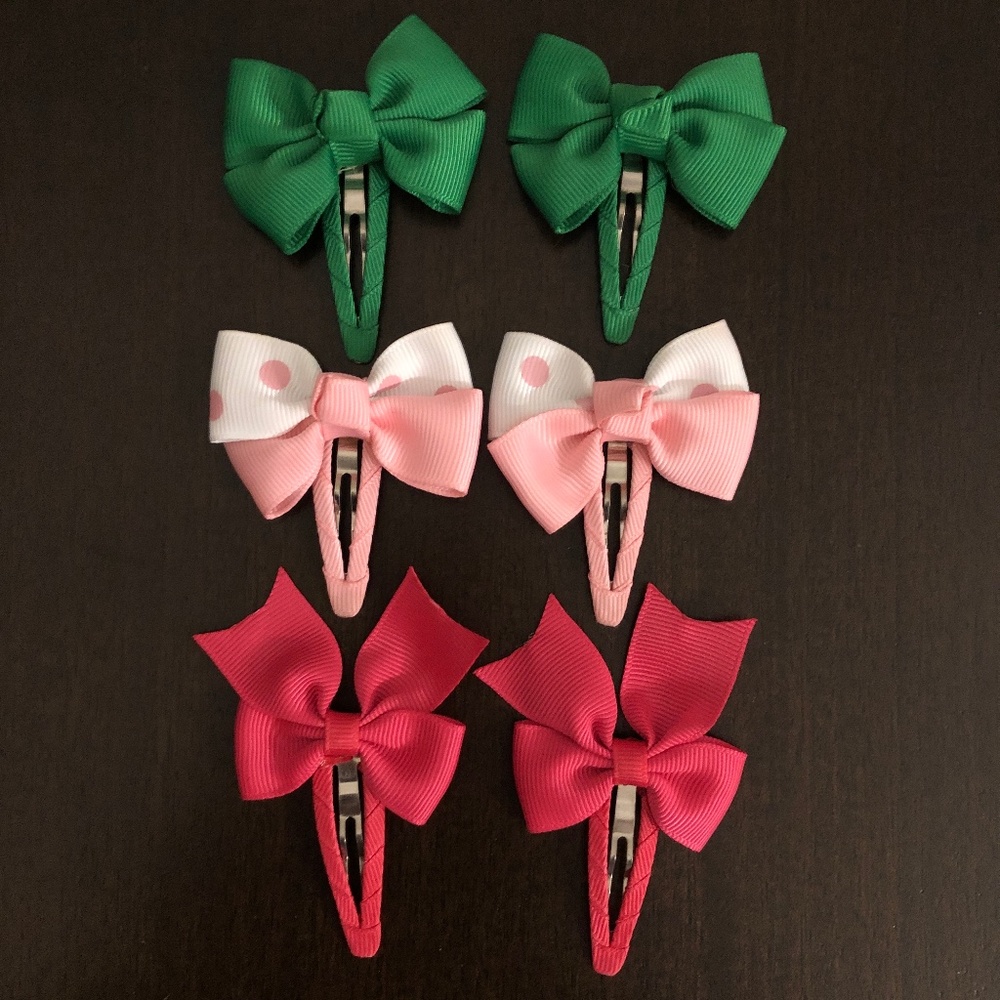 Brand New Handmade Little Girl Spring/Easter/Summer Barrettes set of 6